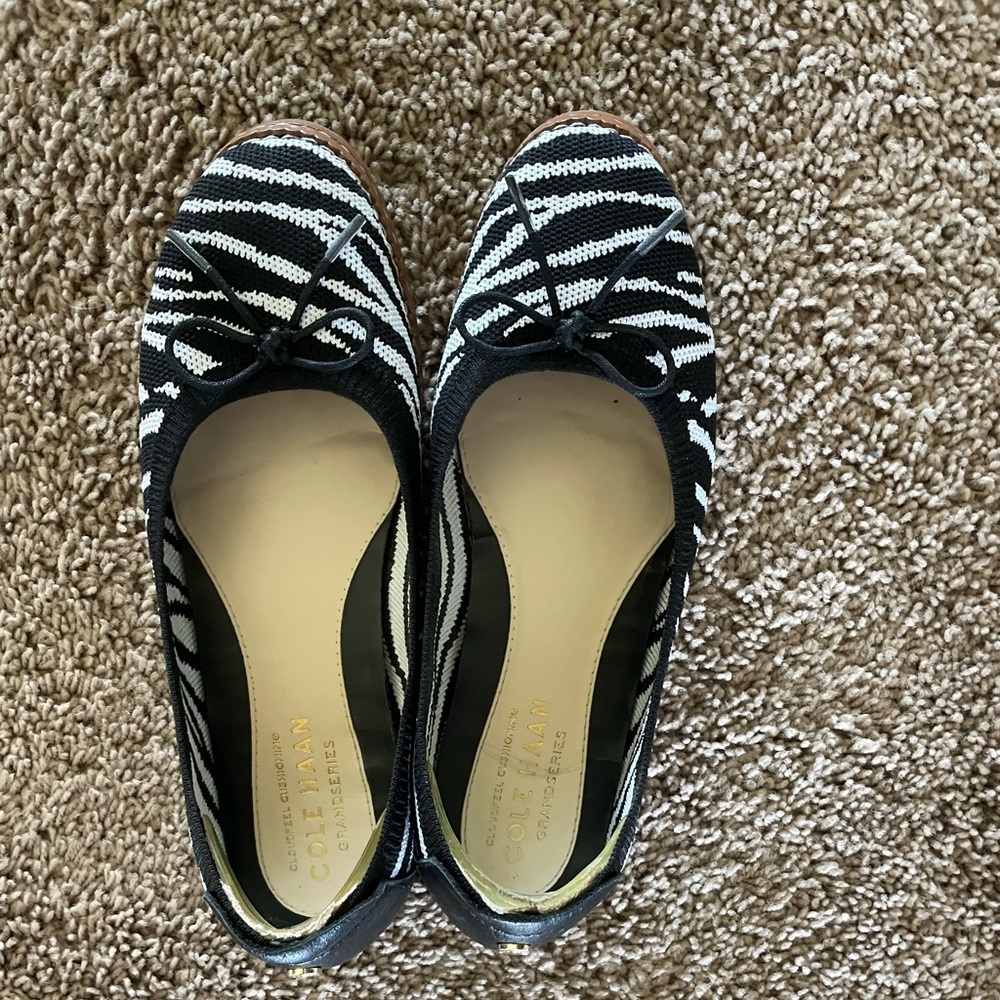 EUC Cole Haan Cloudfeel Cushioning Zebra Ballet Flats. Size 8